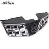BUFEETERS Front Bumper Upper Grille Fit For 2011 2012 2013 Nissan Rogue 2014 2015 Rogue Select,Factory Style,Chrome Shell With Black Insert