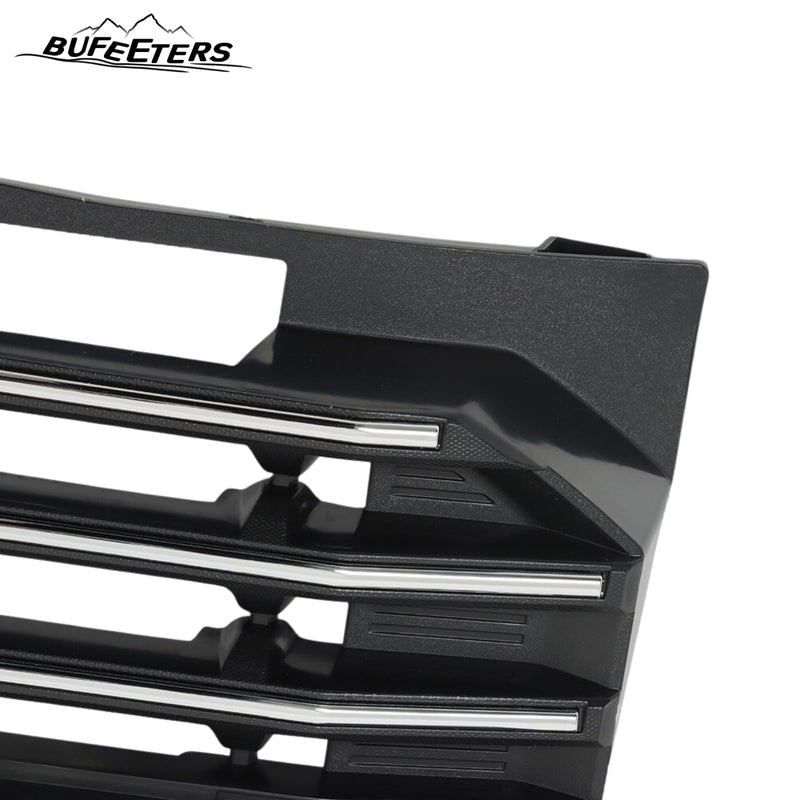 BUFEETERS Front Bumper Upper Grille W/Chrome Trim Fit For 2019 2020 2021 Chevy Silverado 1500,Horizontal Billet Style,Chrome&Black