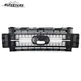 BUFEETERS Front Bumper Upper Grille W/o Camera Hole Fit For 2017 2018 2019 F-250 F-350 F-450 F-550 Super Duty,Platinum Style,Ingot Silver&Black