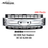BUFEETERS Front Bumper Upper Grille Fit For 2017 2018 2019 F-250 F-350 F-450 F-550 Super Duty,XL Style,Chrome&Black