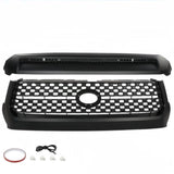 BUFEETERS  Front Grille Grill & Hood Bulge  Fit For 2014 2015 2016 2017 2018 2019 2020 Toyota Tundra  2pc kit,Matte Black