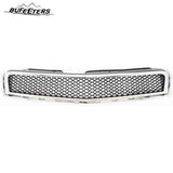 BUFEETERS  Front Bumper Upper Grille Fit For 2009 2010 2011 2012 Chevy Chevrolet Traverse,Honeycomb Style,Chrome Shell w/ Black Insert