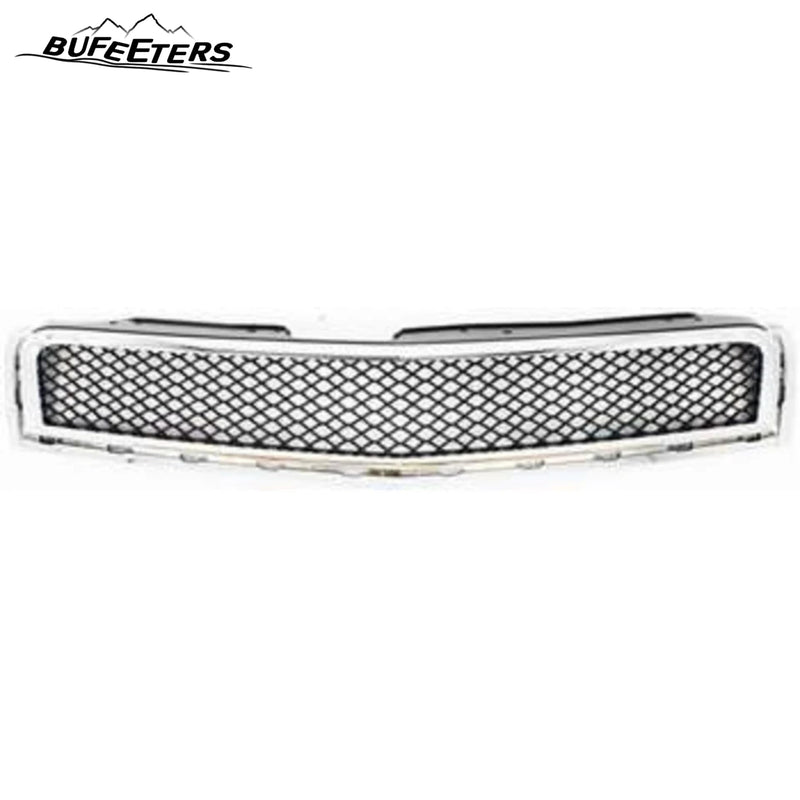 BUFEETERS  Front Bumper Upper Grille Fit For 2009 2010 2011 2012 Chevy Chevrolet Traverse,Honeycomb Style,Chrome Shell w/ Black Insert