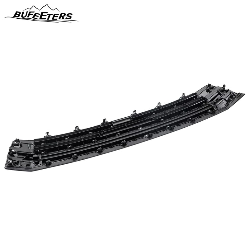 BUFEETERS Front Bumper Upper + Lower Grille w/O Camera Hole Fit For 2017 2018 2019 Toyota Highlander,Mesh Style,Chrome&Black