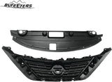 BUFEETERS  9PCS Front Grille Fog Light Kit + Radiator Cover + Bumper Bracket Fit For 2016 2017 2018 Nissan Altima,Mesh Style,Chrome&Black
