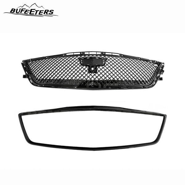 BUFEETERS   Front Bumper Upper Grille Cover Fit For 2016 2017 2018 2019 2020 Cadillac CT6,CT6-V Blackwing Style,Gloss Black