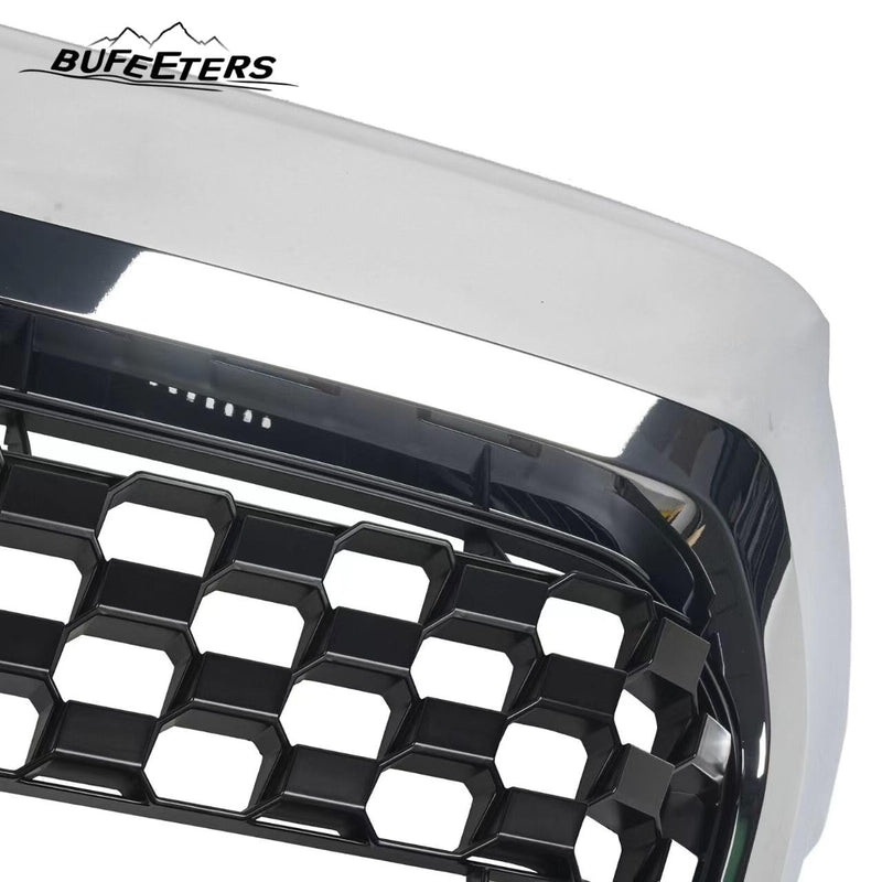 BUFEETERS Front Bumper Upper Grille Fit For 2014 2015 2016 2017 2018 2019 2020 Toyota Tundra,Honeycomb Style,Chrome&Matte Black