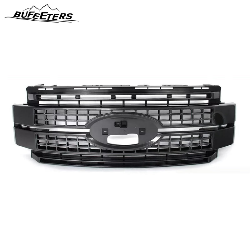 BUFEETERS Front Bumper Upper Grille Fit For 2017 2018 2019 F-250 F-350 F-450 F-550 Super Duty,Platinum Style,J7 Magnetic Metallic&Matte Black