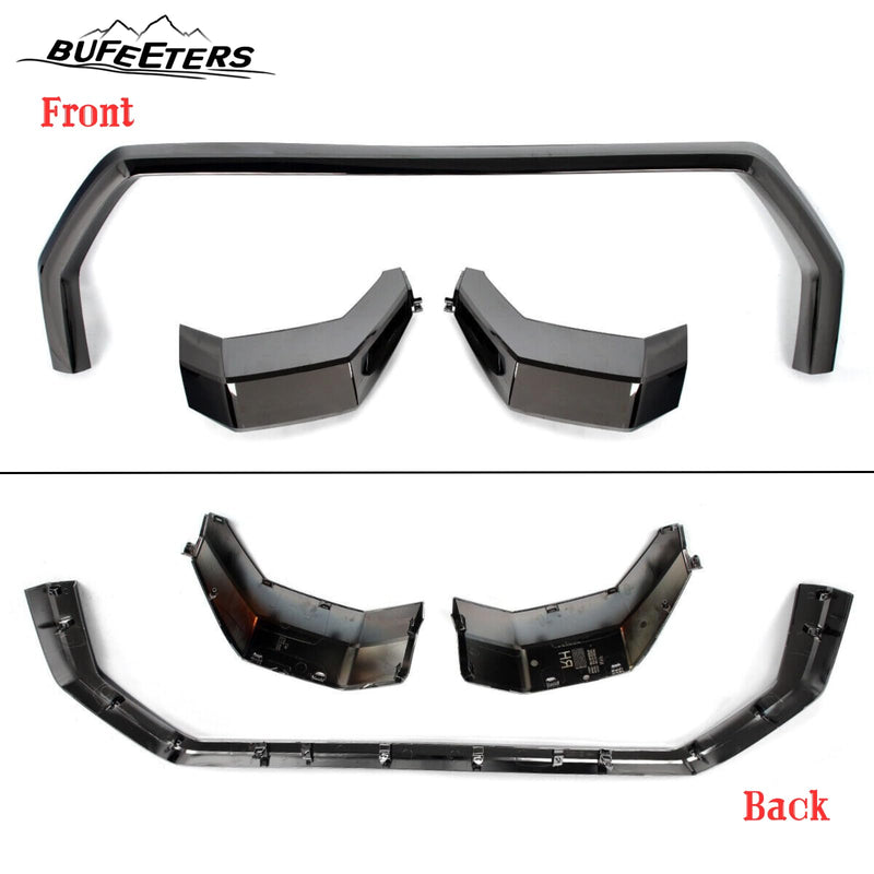 BUFEETERS Front Bumper Grille Trim Molding Fit For 2022 2023 2024 Toyota Tundra,Trim Style,Smoked Chrome