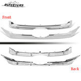 BUFEETERS 2PCS Front Upper & Center Grille Chrome Trim Fit For 2011 2012 2013 2014 Ford Edge,Factory Style,Chrome&Silver