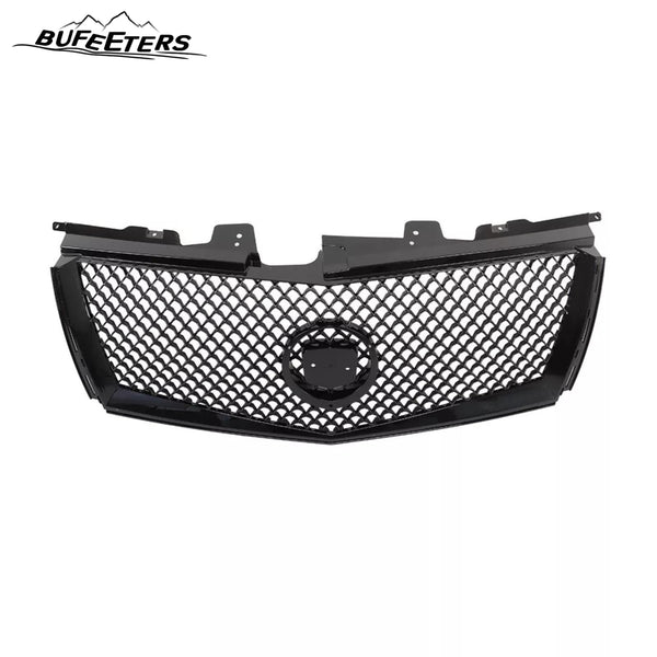 BUFEETERS  Front Bumper Upper Grille Fit For 2008 2009 2010 2011 2012 2013 Cadillac CTS,Mesh Style,Gloss Black