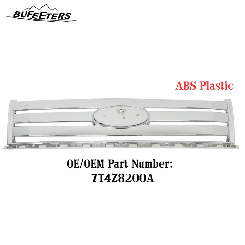 BUFEETERS Front Bumper Upper Chrome Grille Assembly Fit For 2007 2008 2009 2010 Ford Edge,Horizontal Billet Style