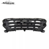 BUFEETERS Front Bumper Upper Grille With Gray Frame Assembly Fit For 2019 2020 2021 GMC Sierra 1500,Factory Style,Gloss Black&Gray