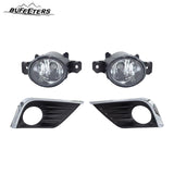 BUFEETERS  12PCS Front Grille Fog Light Kits Radiator Cover Bumper Bracket Fit For 2016 2017 2018 Nissan Altima,Mesh Style,Chrome&Black