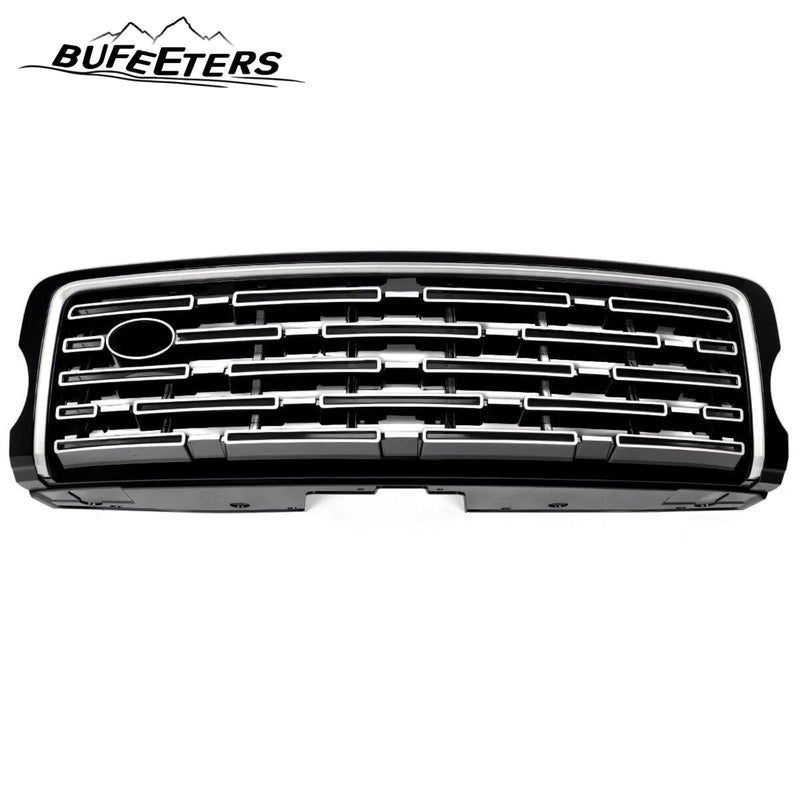 BUFEETERS  Front Bumper Upper Grille Fit For 2013 2014 2015 2016 2017 Land Rover Range Rover,2023 Style,Black&Silver