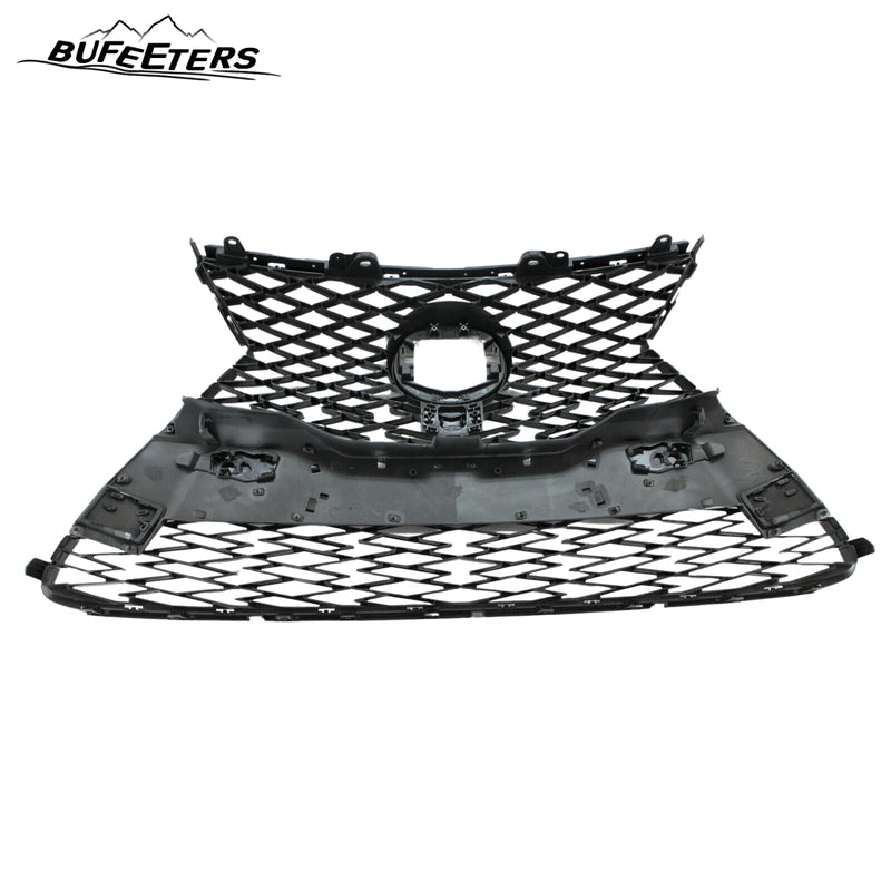BUFEETERS  Front Bumper Grille With Chrome Trim Surround Fit For 2018 2019 2020 2021 Lexus NX300 F Sport,Honeycomb Style,Chrome&Matte Gray