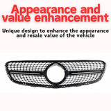 BUFEETERS Chrome Diamond Front Grille Fit For 2015-2019 Mercedes Benz X253 GLC300 GLC43