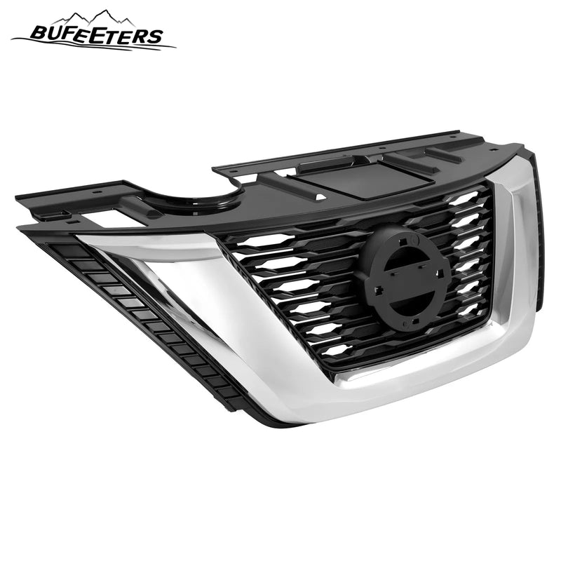 BUFEETERS Front Bumper Upper Grille Fit For 2017 2018 2019 2020 Nissan Rogue,Factory Style,Chrome&Black