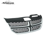 BUFEETERS  Front Bumper Upper Grille Fit For 2011 2012 2013 2014 2015 2016 2017 2018 2019 2020 Dodge Journey,Factory style,Black&Chrome