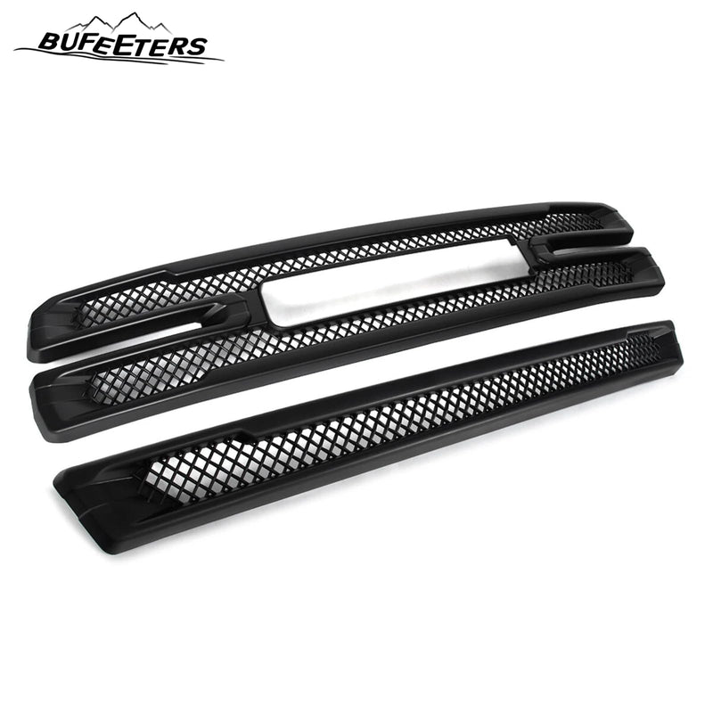 BUFEETERS Front Bumper Grille Covers Grill Overlay Fit For 2019 2020 2021 GMC Sierra 1500 SLT AT4,Factory Style,Matte Black