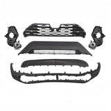 BUFEETERS  Front Bumper Upper Lower Grille Fog Light Cover Fit For Toyota RAV4 2019-2022 ,Honeycomb Style,Black