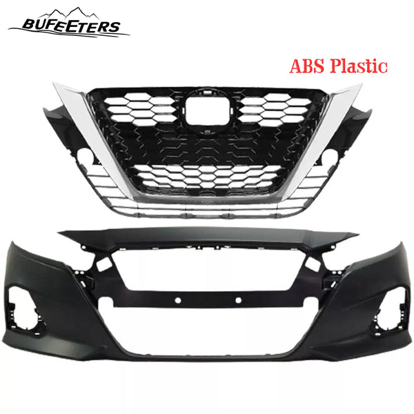 BUFEETERS  Front Bumper Cover & Grille Assembly Kit Fit For 2019 2020 2021 2022 Nissan Altima,Honeycomb Style,Chrome&Black