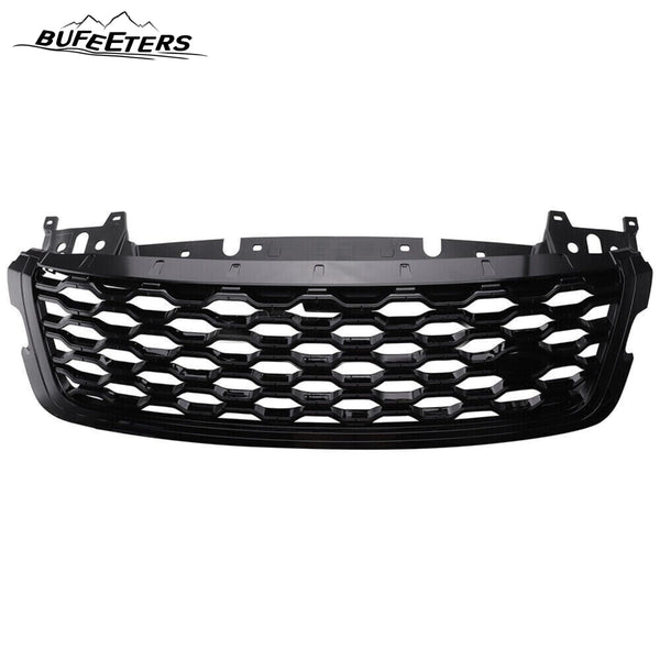 BUFEETERS  Front Bumper Upper Grille  Fit For 2018 2019 2020 2021 2022 2023 Range Rover Velar,Honeycomb Style,Gloss Black