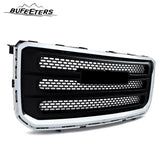 BUFEETERS Front Bumper Upper Chrome Grille Fit For 2013 2014 2015 2016 GMC Acadia SLT,Mesh Style,Chrome& Matte Black