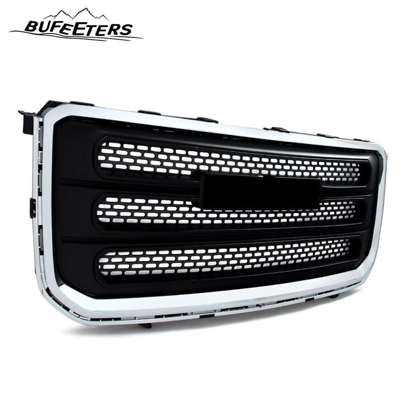 BUFEETERS Front Bumper Upper Chrome Grille Fit For 2013 2014 2015 2016 GMC Acadia SLT,Mesh Style,Chrome& Matte Black