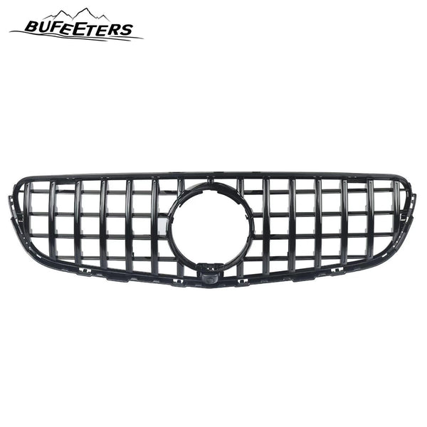 BUFEETERS   Front Bumper Upper Grille Fit For 2016 2017 2018 2019 Mercedes Benz W253 X253 GLC300 GLC43 AMG,GTR Style,Gloss Black