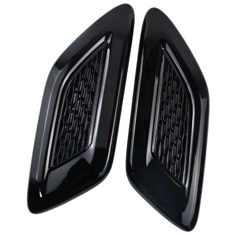 BUFEETERS 2PCS Front Hood Vent Air Grille Cover Fit For Range Rover Sport 2014 2015 2016 2017,Gloss Black