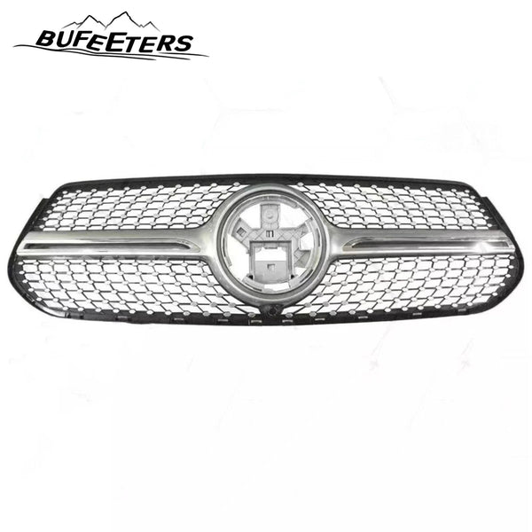 BUFEETERS Front Bumper Upper Grille Fit For 2020 2021 2022 2023 Mercedes Benz GLE W167,Diamond Style,Silver