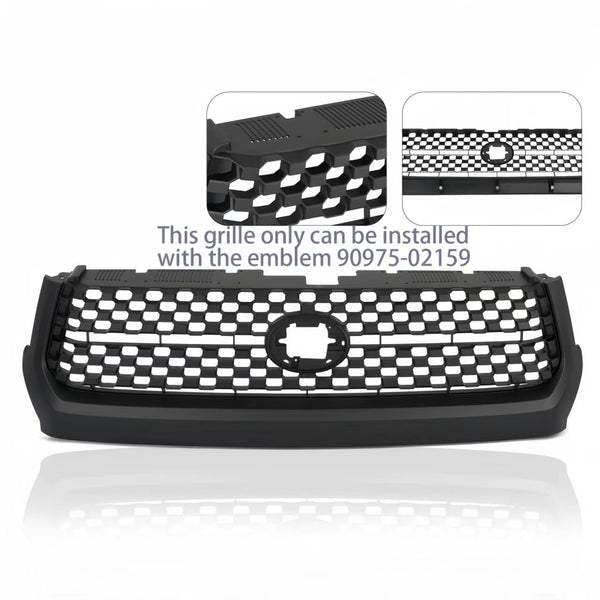 Bufeeters  Front Grille Grill Fit For 2014 2015 2016 2017 2018 2019 2020 Toyota Tundra,Honeycomb Style,Matte black