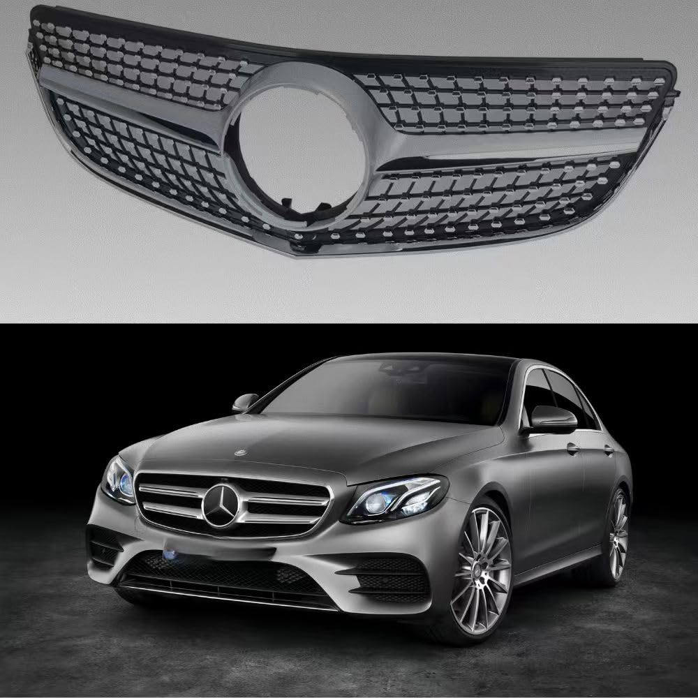 BUFEETERS Diamond Grill Fit For 2014 2015 2016 2017 Mercedes W207 E-CLASS Coupe facelift Silver
