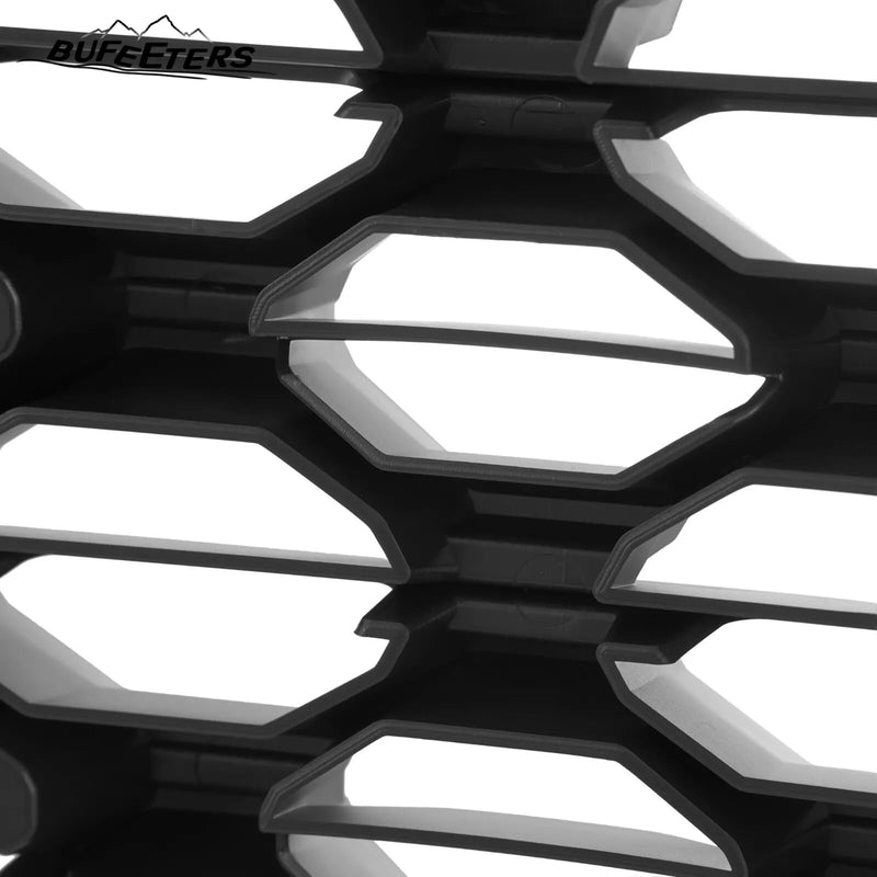 BUFEETERS   Front Bumper Grille W/ Camera Hole Fit For 2019 2020 Hyundai Santa Fe,Full Black