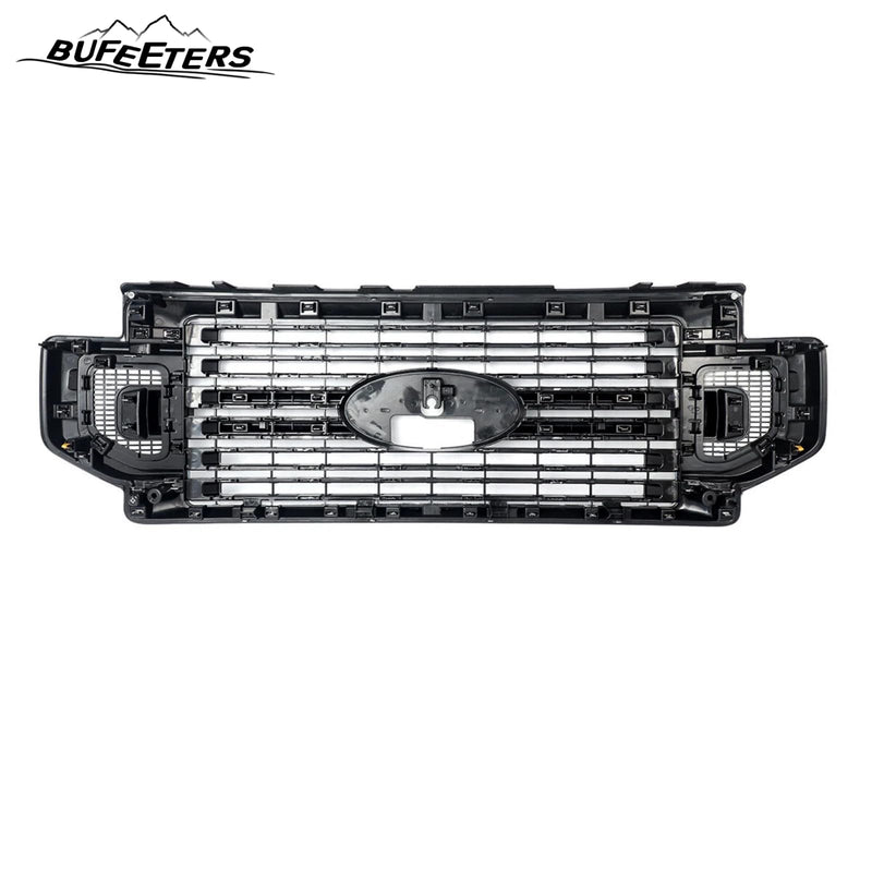 BUFEETERS Front Bumper Upper Grille Fit For 2020 2021 2022 F-250 F-350 F-450 F-550 Super Duty,Limited Style,Chrome&Black