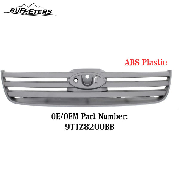 BUFEETERS Front Bumper Upper Grille Fit For 2010 2011 2013 Ford Transit Connect,Horizontal Billet Style,Platinum Primed