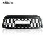 BUFEETERS Front Bumper Upper Grille w/LED Lights Fit For 2010 2011 2012 2013 2014 2015 2016 2017 2018 Toyota Sequoia,Mesh Style,Matte Black