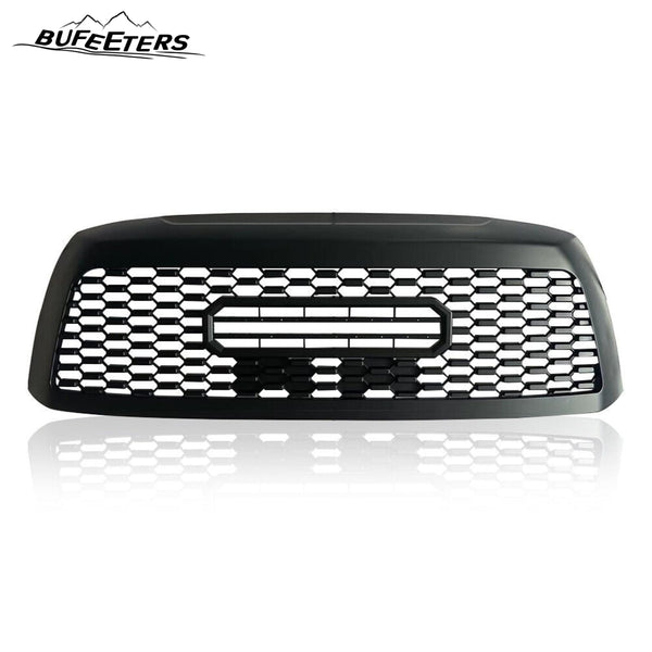 BUFEETERS Front Bumper Upper Grille w/LED Lights Fit For 2010 2011 2012 2013 2014 2015 2016 2017 2018 Toyota Sequoia,Mesh Style,Matte Black