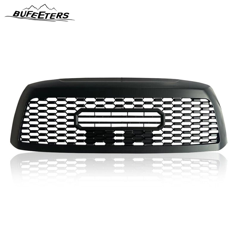 BUFEETERS Front Bumper Upper Grille w/LED Lights Fit For 2010 2011 2012 2013 2014 2015 2016 2017 2018 Toyota Sequoia,Mesh Style,Matte Black