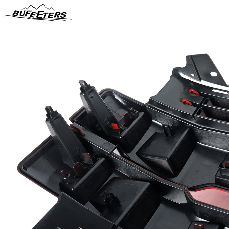 BUFEETERS Front Bumper Upper Grille Fit For 2017 2018 2019 F-250 F-350 F-450 F-550 Super Duty,
Lariat Style,Race Red&Matte Black