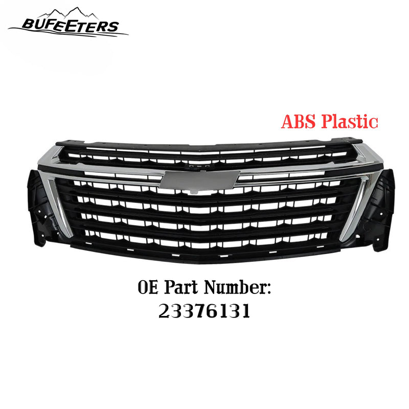 BUFEETERS  Front Bumper Upper Grille Fit For 2022 2023 Chevy Chevrolet Traverse,Horizontal Billet Style,Chrome&Black