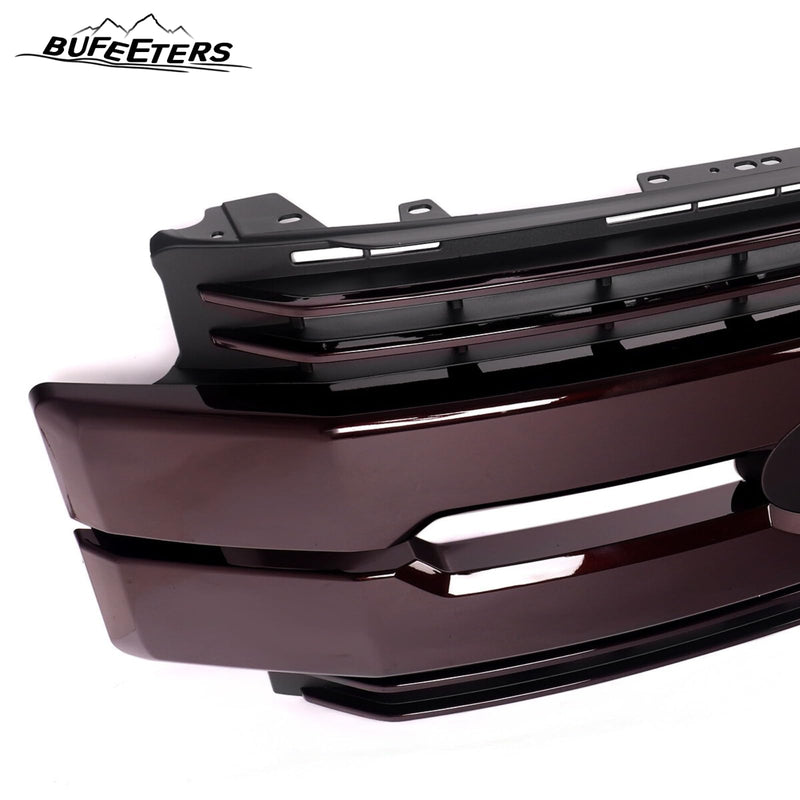 BUFEETERS Front Bumper Upper Grille Fit For 2017 2018 2019 F-250 F-350 F-450 F-550 Super Duty,
Lariat Style,Magma Red&Matte Black