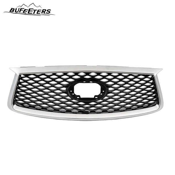 BUFEETERS  Front Upper Grille W/O Camera Option Fit For 2019 2020 2021 2022 2023 INFINITI QX50,Mesh Style,Chrome&Black