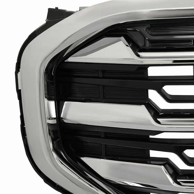 BUFEETERS Front Bumper Upper Grille Grill Fit For 2018 2019 2020 2021 GMC Terrain,Black & Chrome
