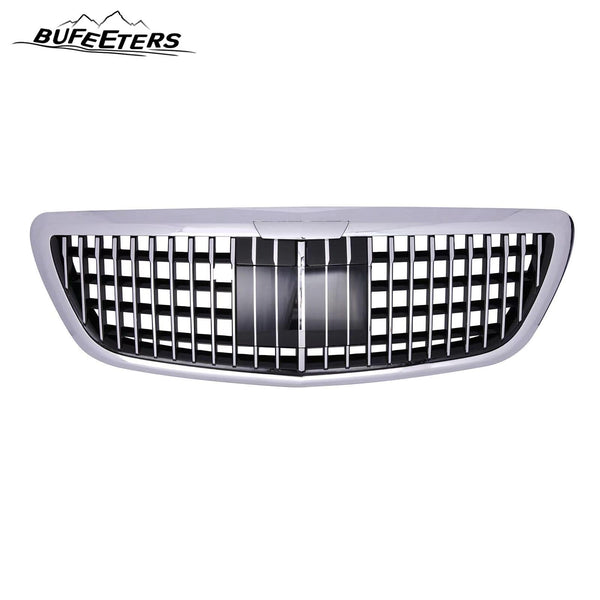 BUFEETERS  Front Bumper Upper Grille Fit For 2013 2014 2015 2016 2017 2018 2019 2020 Mercedes Benz S class W222 S400 S550,Maybach Style,Chrome&Black