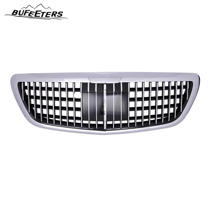 BUFEETERS  Front Upper Grille Fit For 2013 2014 2015 2016 2017 2018 2019 2020 Mercedes Benz S class W222 S400 S550,Maybach Style,Chrome&Black