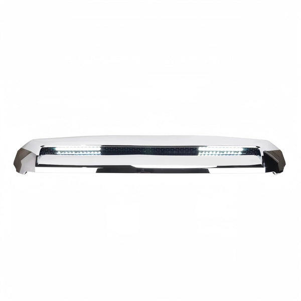 BUFEETERS  Front Hood Bulge Molding With Light  Fit For 2014 2015 2016 2017 2018 2019 2020 2021 Toyota Tundra,White+Chrome