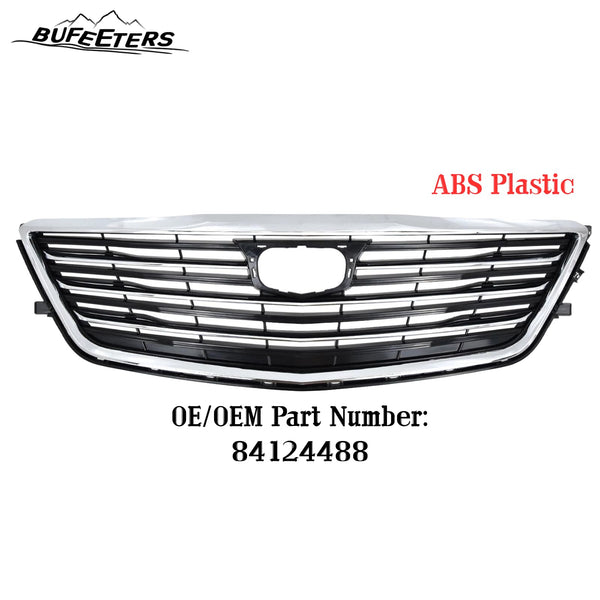 BUFEETERS  Front Bumper Upper Grille W/o Camera Hole Fit For 2016 2017 2018 Cadillac CT6,Factory Style,Chrome&Black