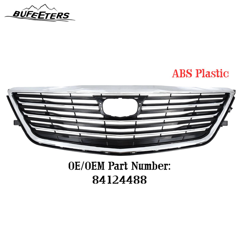 BUFEETERS  Front Bumper Upper Grille W/o Camera Hole Fit For 2016 2017 2018 Cadillac CT6,Factory Style,Chrome&Black